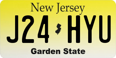 NJ license plate J24HYU