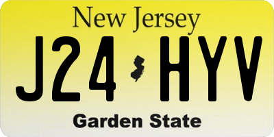 NJ license plate J24HYV