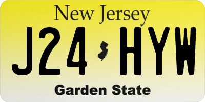 NJ license plate J24HYW
