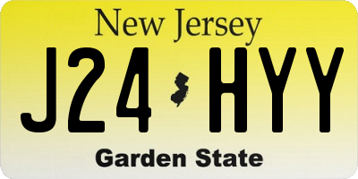 NJ license plate J24HYY