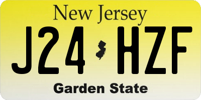 NJ license plate J24HZF