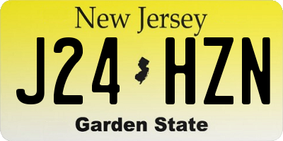 NJ license plate J24HZN