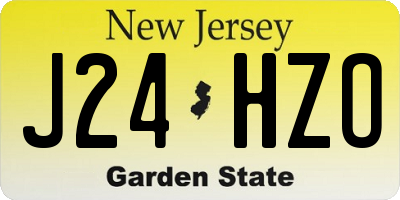 NJ license plate J24HZO