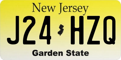 NJ license plate J24HZQ