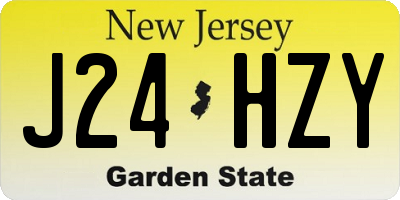NJ license plate J24HZY