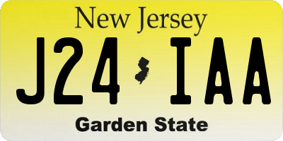 NJ license plate J24IAA