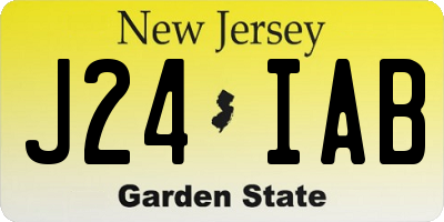 NJ license plate J24IAB