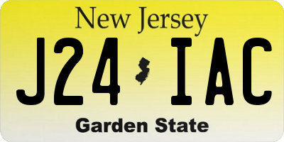 NJ license plate J24IAC