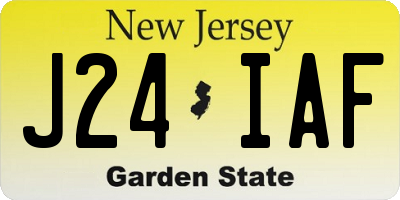 NJ license plate J24IAF