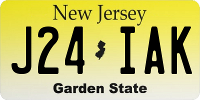 NJ license plate J24IAK