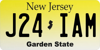 NJ license plate J24IAM