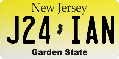 NJ license plate J24IAN