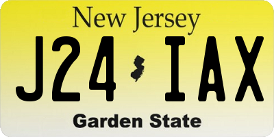 NJ license plate J24IAX