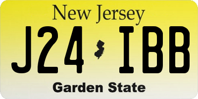 NJ license plate J24IBB