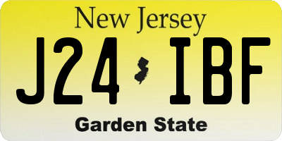 NJ license plate J24IBF