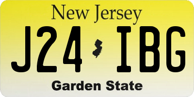 NJ license plate J24IBG