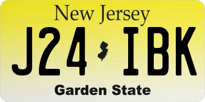 NJ license plate J24IBK