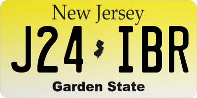 NJ license plate J24IBR