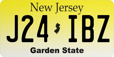 NJ license plate J24IBZ