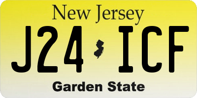 NJ license plate J24ICF