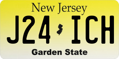 NJ license plate J24ICH