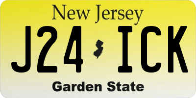 NJ license plate J24ICK