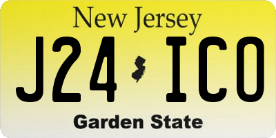 NJ license plate J24ICO