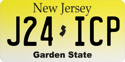 NJ license plate J24ICP