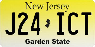 NJ license plate J24ICT