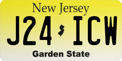 NJ license plate J24ICW