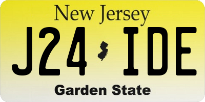 NJ license plate J24IDE