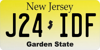 NJ license plate J24IDF