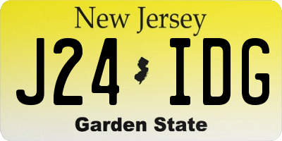 NJ license plate J24IDG