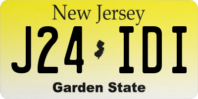 NJ license plate J24IDI