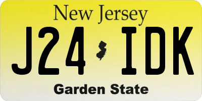NJ license plate J24IDK