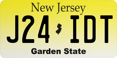 NJ license plate J24IDT