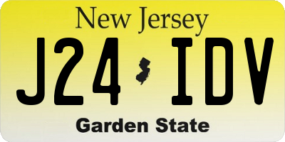 NJ license plate J24IDV