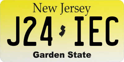 NJ license plate J24IEC