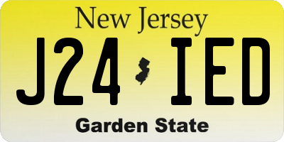 NJ license plate J24IED