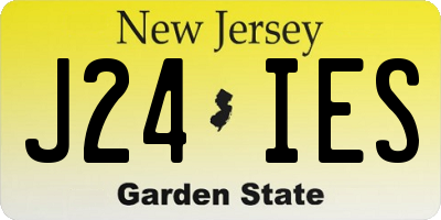 NJ license plate J24IES