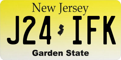 NJ license plate J24IFK