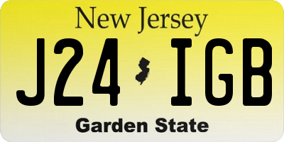 NJ license plate J24IGB