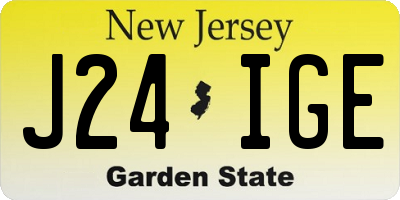 NJ license plate J24IGE