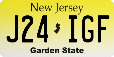 NJ license plate J24IGF