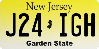 NJ license plate J24IGH