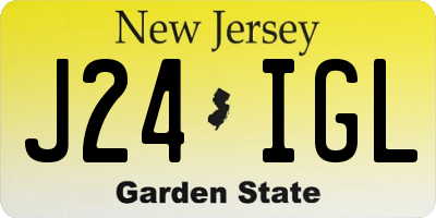NJ license plate J24IGL