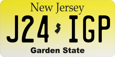 NJ license plate J24IGP