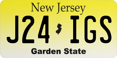 NJ license plate J24IGS