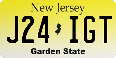 NJ license plate J24IGT