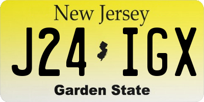 NJ license plate J24IGX